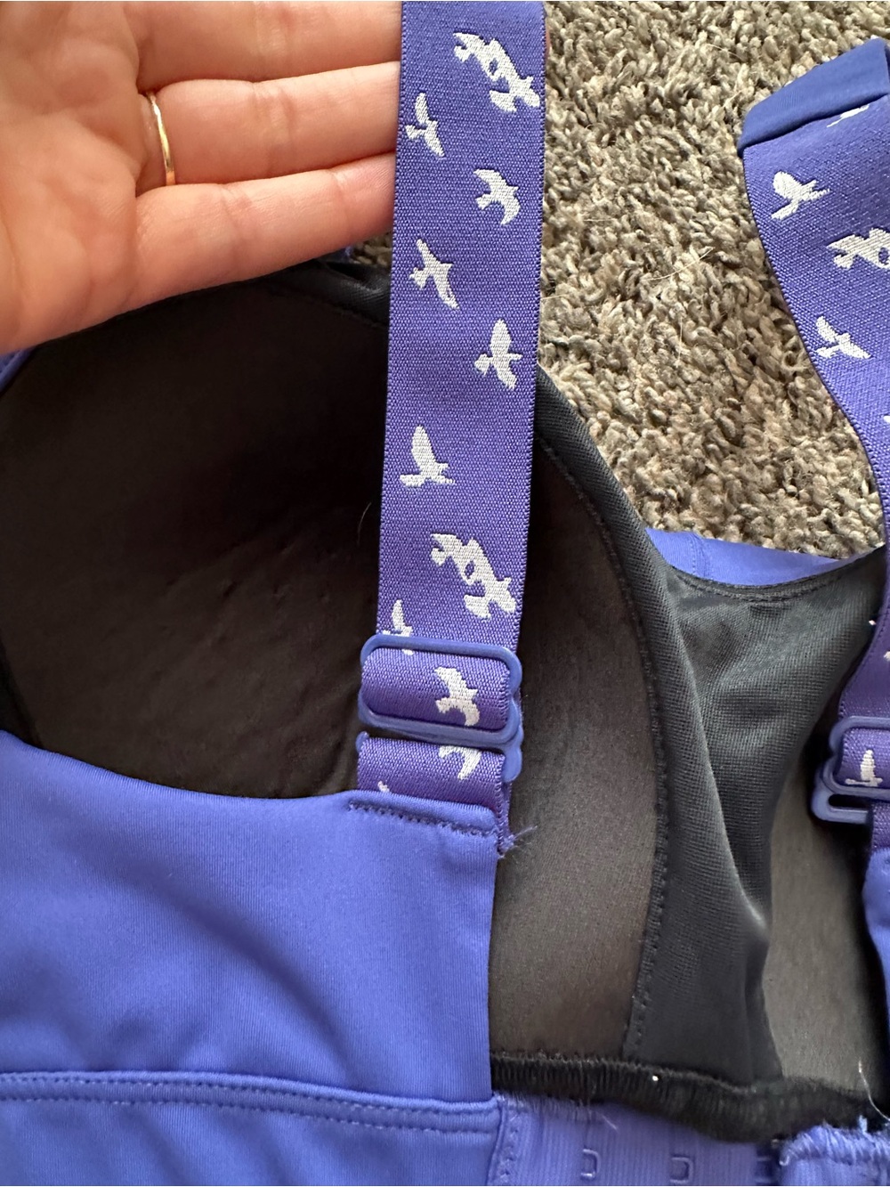 Oiselle Blue Sports Bralette Top - Picture 3 of 5